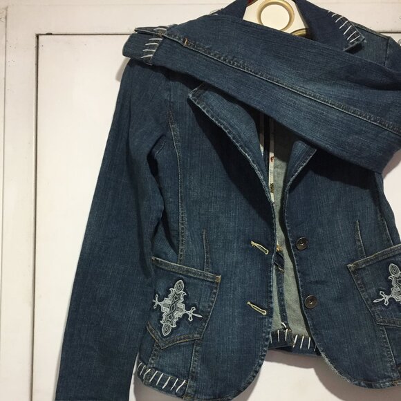 VINTAGE LEVEL 99 DENIM BLAZER JACKETS SIZE M - Picture 2 of 7